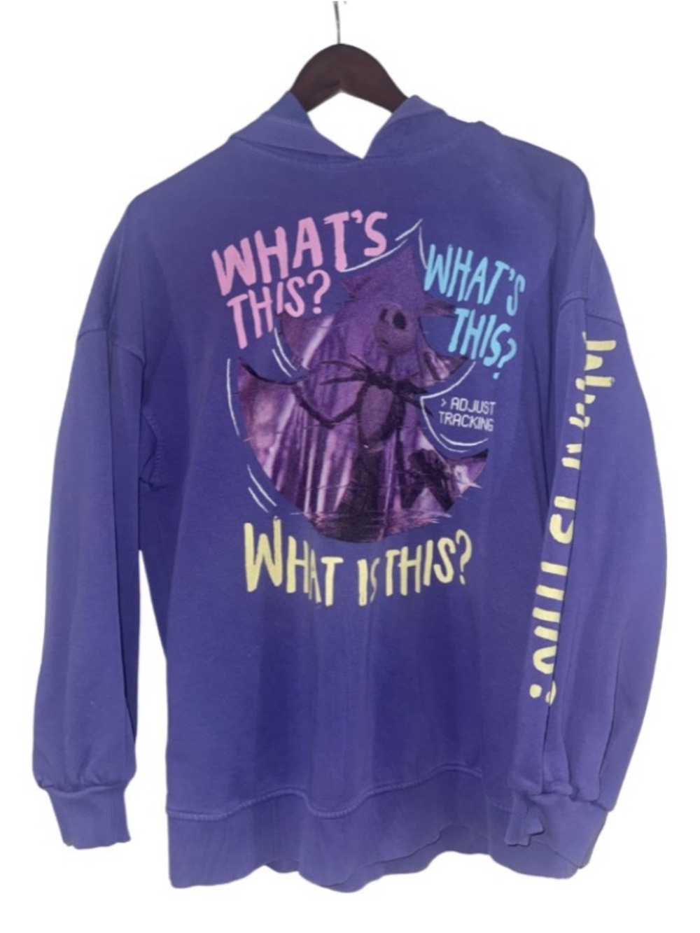 H&M Purple Graphic jack the skellington Hoodie Halloween